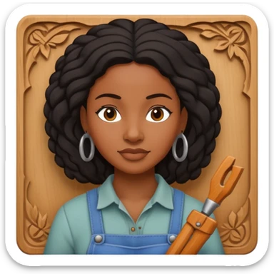 Wood Carving Craftsman black woman sticker