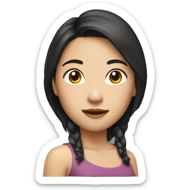 Woman asian brunette sticker