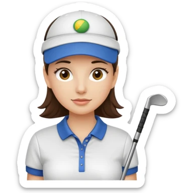 Brunette girl playing golf  sticker
