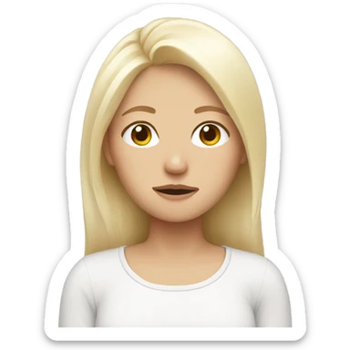 Very sleepy white blonde girl  sticker