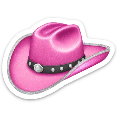 Pink sparkly cowboy hat sticker