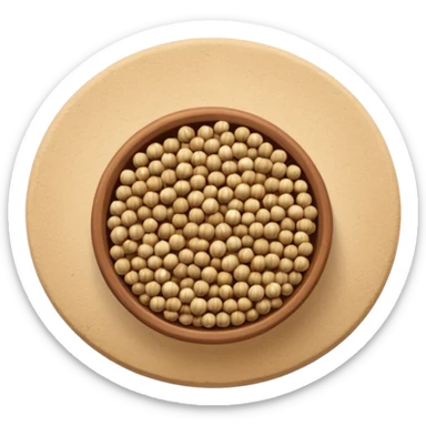 scatter of coriander seeds, round, beige to light brown, dry and ribbed, subtle earthy color, slightly ridged, size variation, whole spice, soft lighting, transparent background, emoji scale sticker