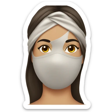brunette girl in a sauna mask sticker