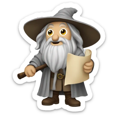 gandalf with a scroll sticker