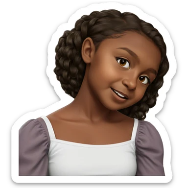 realistic portrait of black girl sticker