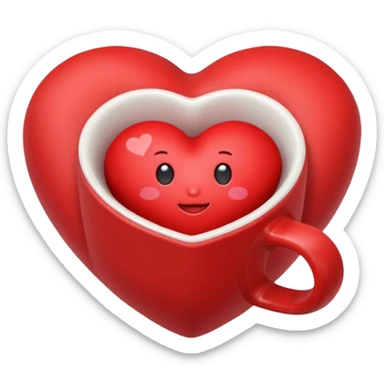 heart-shaped cupheart-shaped pillow sticker