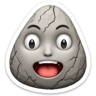 mix these two emojis keeping the rock shape🗿😱 sticker