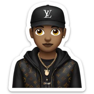 Goth boy with louis vuitton cap  sticker