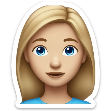 Girl with light brown hair and blue eyes who has spots on her face  sticker