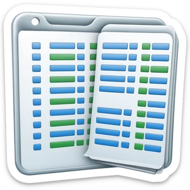 spreadsheet file with rows and columns sticker