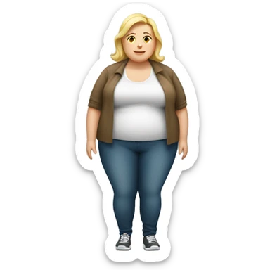 Obese white woman sticker