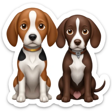 beagle and german shorthaired pointer side by side sticker