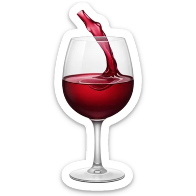 full glass of red wine sticker