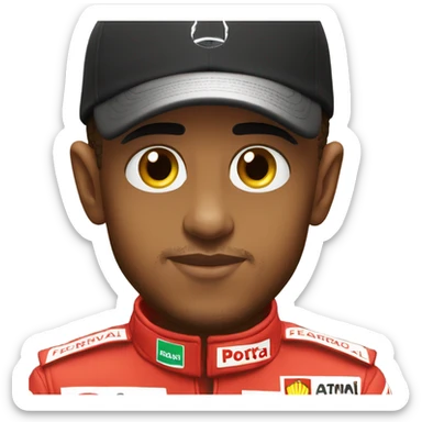 Lewis Hamilton in ferrari sticker