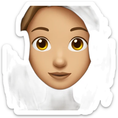 girl with straight brown hair and headphones sticker