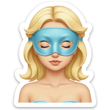 A blonde girl with sleeping mask on sticker