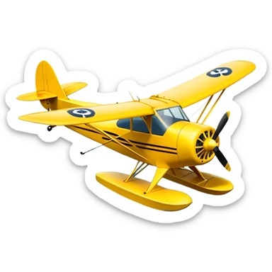 Piper cub seaplane  sticker
