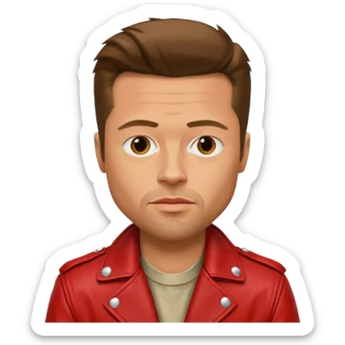 tyler durner personaje pelicula fight club con campera roja, brad pitt sticker