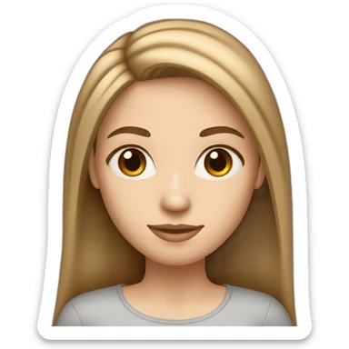 One white girl with long straight light brown hair and gray eyes sticker