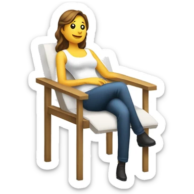 Personne sur une chaise et une corde qui pend à cote sticker