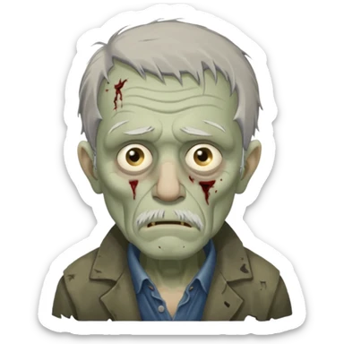 parisian zombie old man sticker