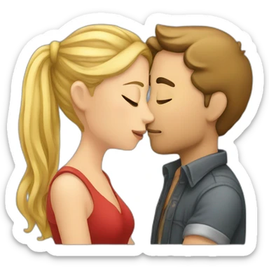 A pair of lovers kissing sticker