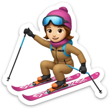 Un écureuil sur des skis sticker