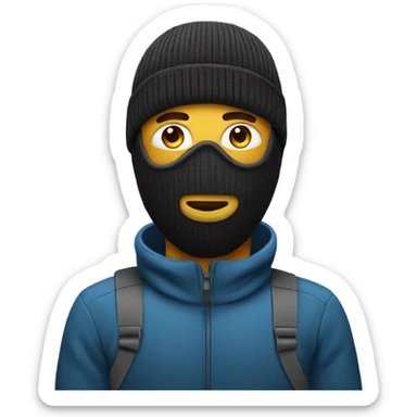 Man wearing ski mask sticker