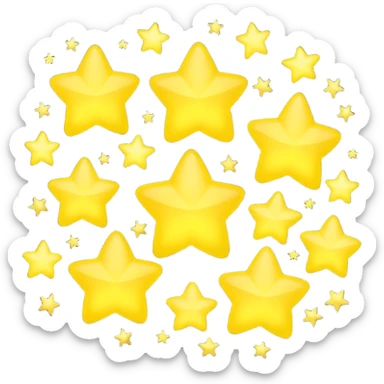 a cluster of small twinkling stars, varied sizes, whimsical sticker