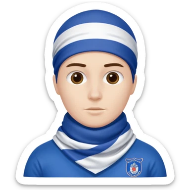 Glasgow rangers fan wearing scarf no head covering sticker