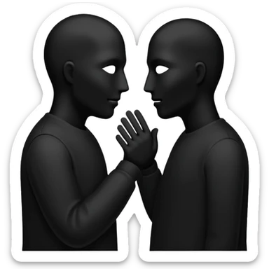 two silohuettes speaking sticker