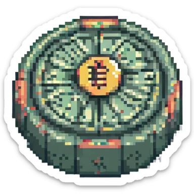 pixel art money, retro video game style sticker