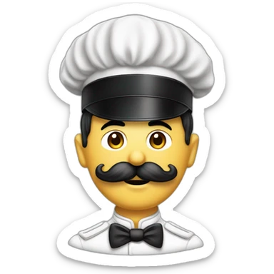 Homme blanc cheveux noirs plaqué sur le côté moustache de Charlie Chaplin en uniformes de chef de guerre sticker