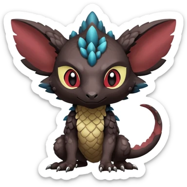 Dark edgy exotic painted Fakémon-Pokémon-Trico-Vernid-creature sticker