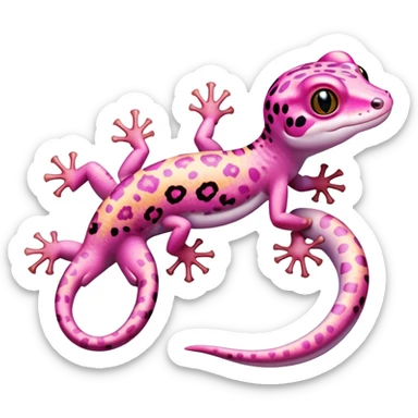 pink leopard gecko sticker