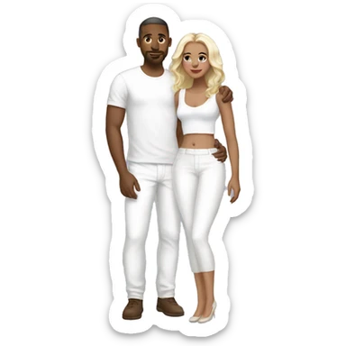 White outfit lovely couple sticker