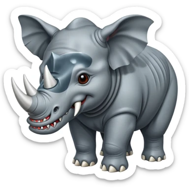 Elephant +rhino +megalodon sticker