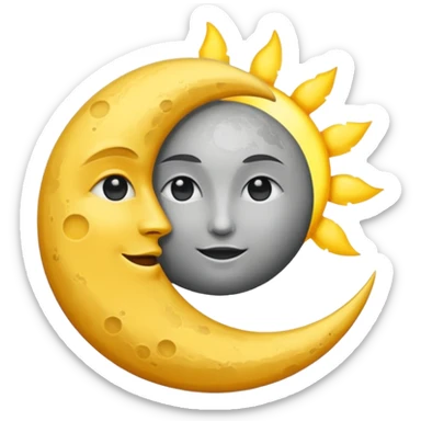 Genarate me a emoji of Drak mode moon and bright mode sun Like we got In our mobile phones sticker