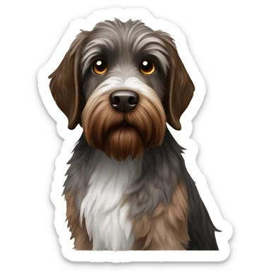 Black, brown and white wire-haired pointing griffon sticker