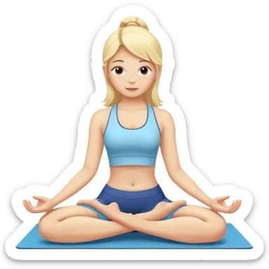 Blonde girl doing yoga sticker