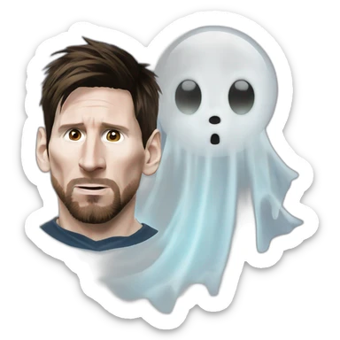 Lionel messi as a ghost sticker