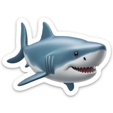 Dauphin faisons un câlin à un requin sticker