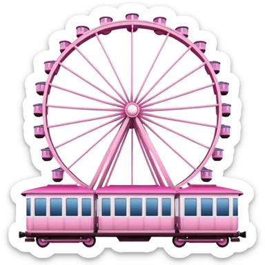 mix light pink dark pink and white theme park Ferris wheel sticker
