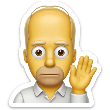 Homer Simpson emoji with 16 thinning hair on top of head sticker