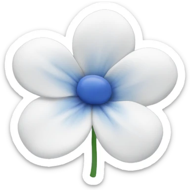 Flor azul white sticker