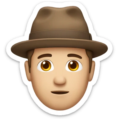 man with brown hair with a sleepy hat on  sticker