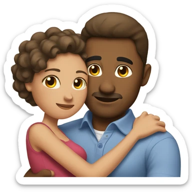 Husband cuddling wife sticker