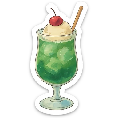 ghibli style drink sticker