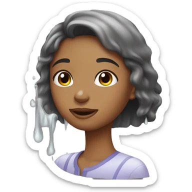 pretty girl washing face sticker