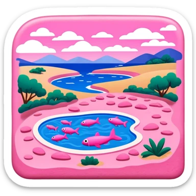 Matisse slop style pink SPAM art landscape sticker
